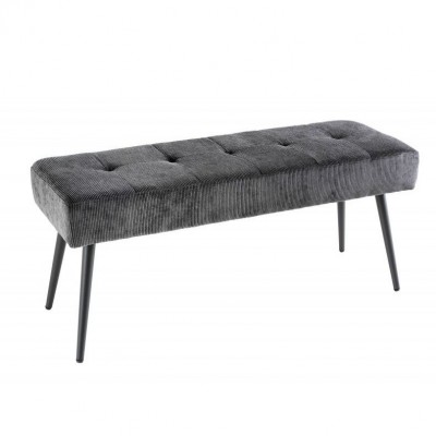 Bancheta tapitata design modern Boutique 100cm, gri inchis