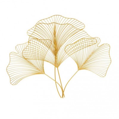 Decoratiune de perete frunze de ginkgo filigran, Ginkgo 90cm auriu