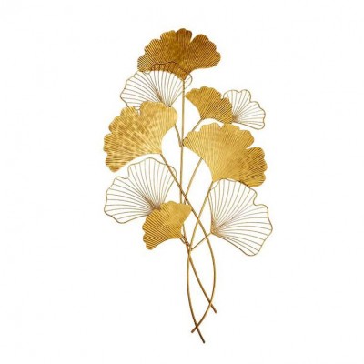 Decoratiune de perete frunze de ginkgo filigran, Ginkgo 110cm auriu