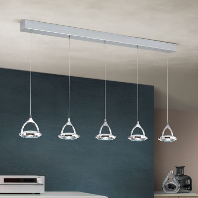 Lustra LED suspendata cu cristal K9 design lux MOON 5L 