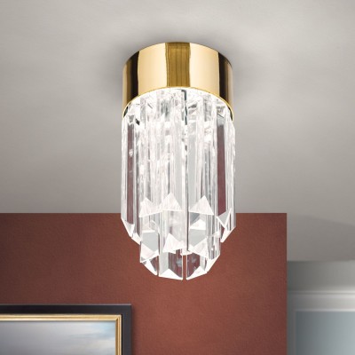 Plafoniera cu cristal K9 design elegant PRISM aurie