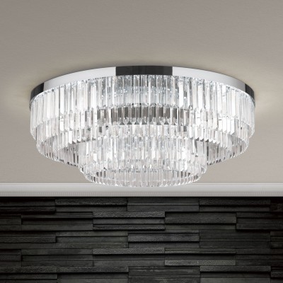 Lustra LED aplicata cristal design elegant lux PRISM D-95cm crom