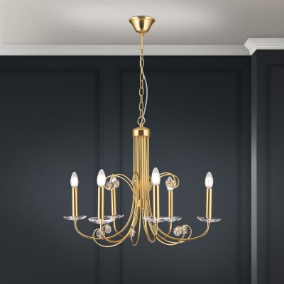 Candelabru stil clasic cu cristal K9 ARIANE 6L auriu