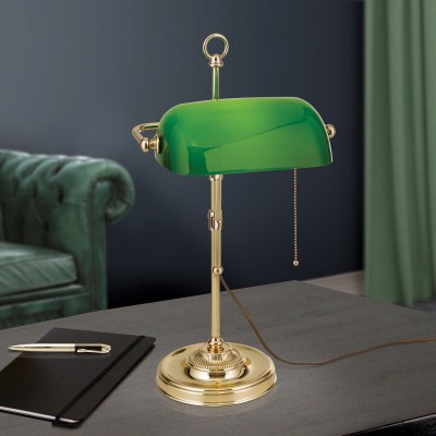 Veioza/Lampa de masa stil clasic HARVARD H-53cm alama/verde