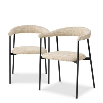 Set de 2 scaune design LUX Julio, Boucle sonata cream