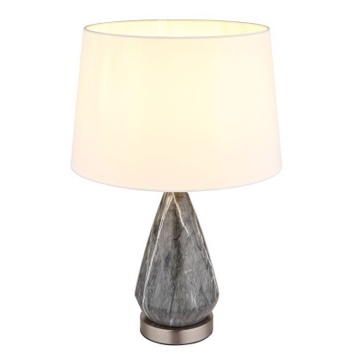 Veioza/Lampa de masa design decorativ KISA nickel/alb