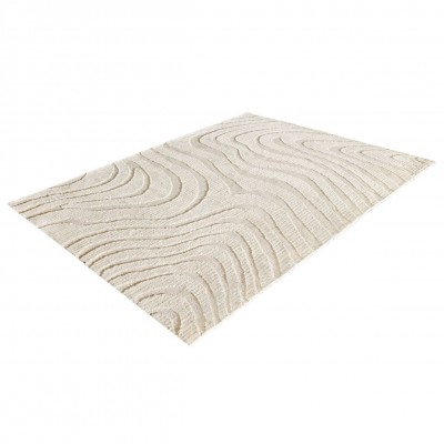 Covor modern cu model in valuri Wave 170x240cm crem-bej