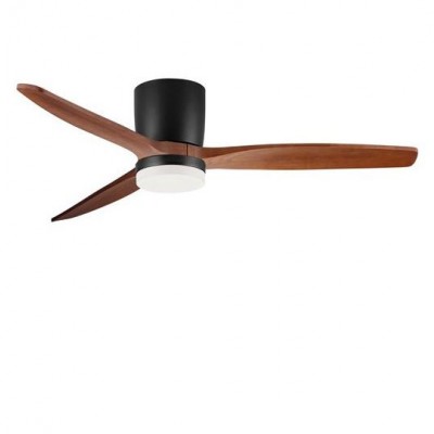 Lustra LED cu Ventilator si telecomanda ALOA negru/dark wood