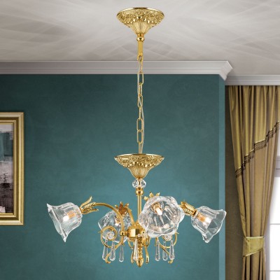 Candelabru cristal design lux LA BOHEME D-45cm 4L gold plated 