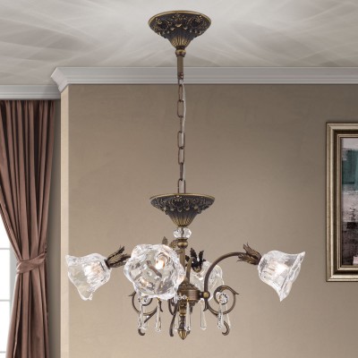 Candelabru cristal design lux LA BOHEME D-60cm 4L old patina 