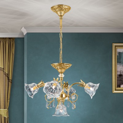 Candelabru cristal design lux LA BOHEME D-60cm 5L gold plated 