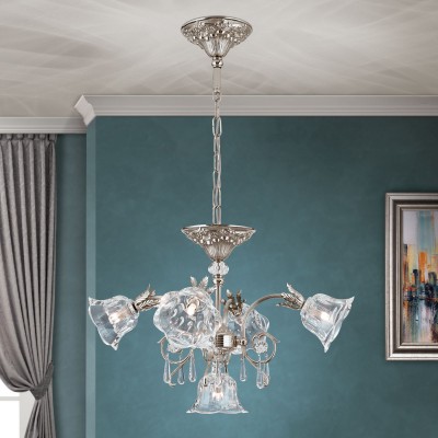 Candelabru cristal design lux LA BOHEME D-60cm 5L antique silver