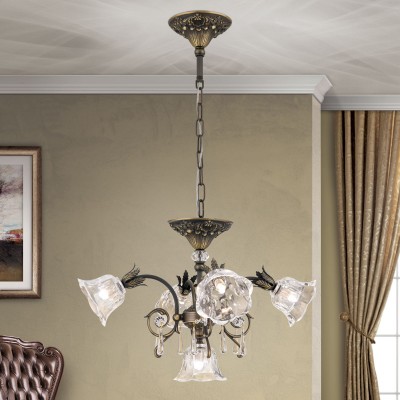 Candelabru cristal design lux LA BOHEME D-60cm 5L old patina