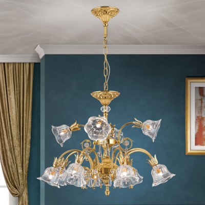 Candelabru cristal design lux LA BOHEME D-76cm 12L gold plated 