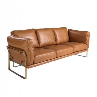 Canapea 3 locuri LUX design italian Cowhide camel