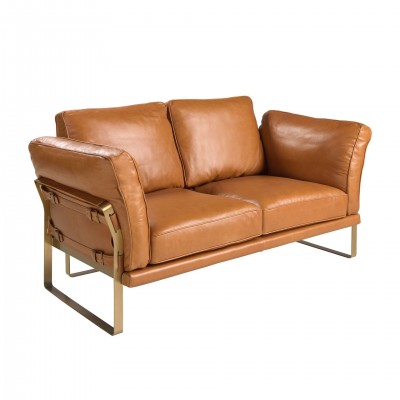 Canapea 2 locuri LUX design italian Cowhide camel