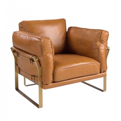 Fotoliu LUX design italian Cowhide camel