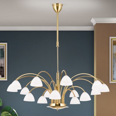 Candelabru 15 brate elegant design modern OPALDESIGN, auriu mat