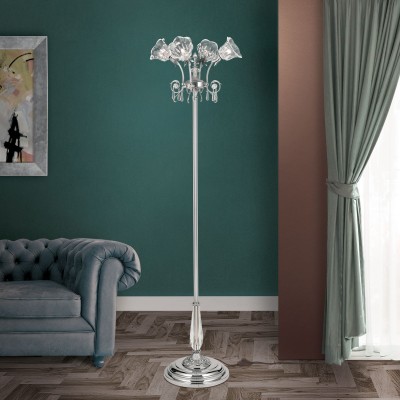 Lampadar, Lampa de podea design clasic LA BOHEME, argintiu antic