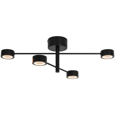 Lustra LED cu 4 spoturi, design modern, 3-Step MOODMAKER, Clyde 4 negru