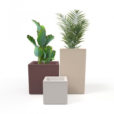 Ghiveci plante design decorativ modern exterior / interior GATSBY PRISMA 40x40x40cm