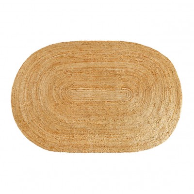 Covor oval din iuta, fabricat manual din fibra naturala, PURE NATURE 160x230cm