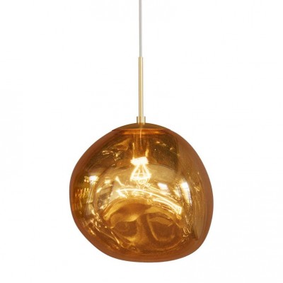 Lustra, Pendul modern cu glob sticla aurie LIQUID DIAMOND 35cm