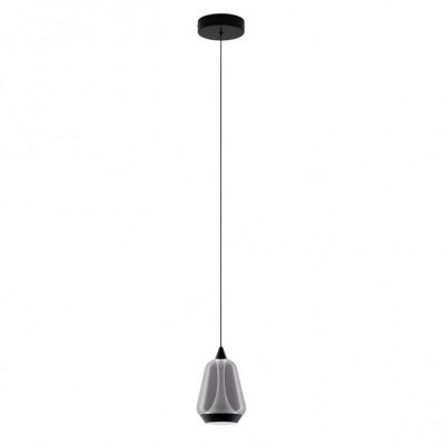Pendul LED modern, Metal, Sticla, Fumuriu, ALISH