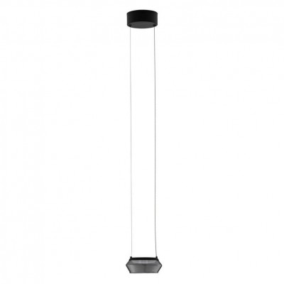 Pendul LED modern, Metal, Negru, Sticla, JAILYN