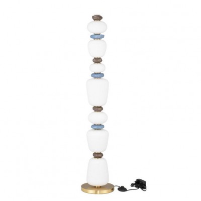 Lampadar LED decorativ ceramica maro, albastru, alb, PALO