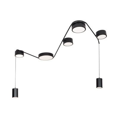 Lustra cu 7 spoturi LED, Negru, Zumaia I