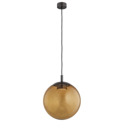Lustra suspendata din Sticla, Chihlimbar, Metal, Titan, SACRAMENTO